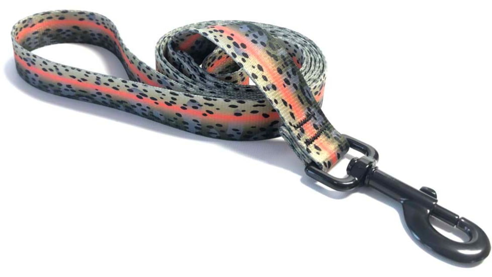 Wingo Outdoors Dog Leash - RepYourWater, Rainbow Trout, 6 foot length, W-LEA-509-6FT