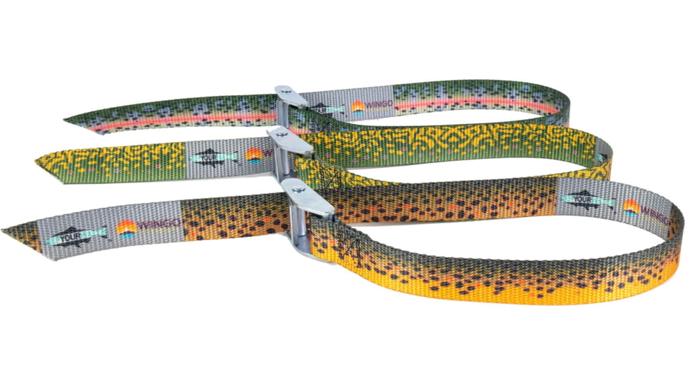 Wingo Outdoors Fish Skin Cam Strap - RepYourWater, Brook Trout, 2 foot length, W-CAM-503-2FT