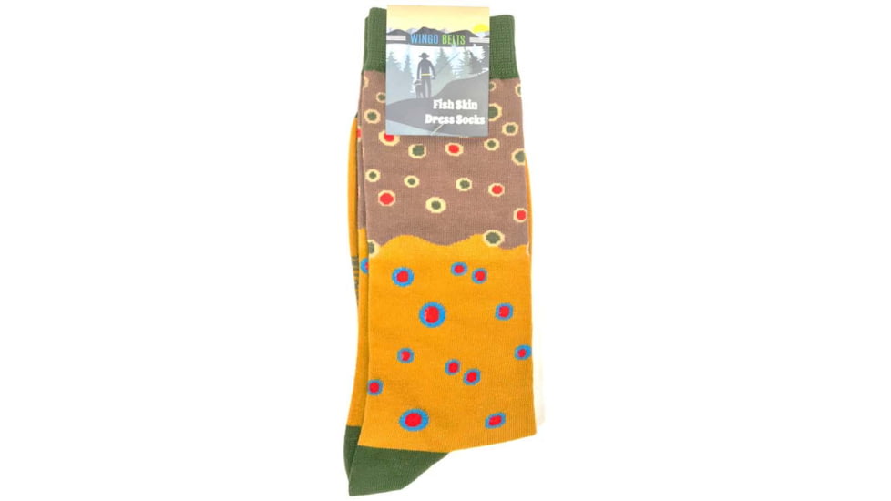 Wingo Outdoors Fish Skin Socks - Mens, Brown Trout, Size 8-13, W-SOC-104-813