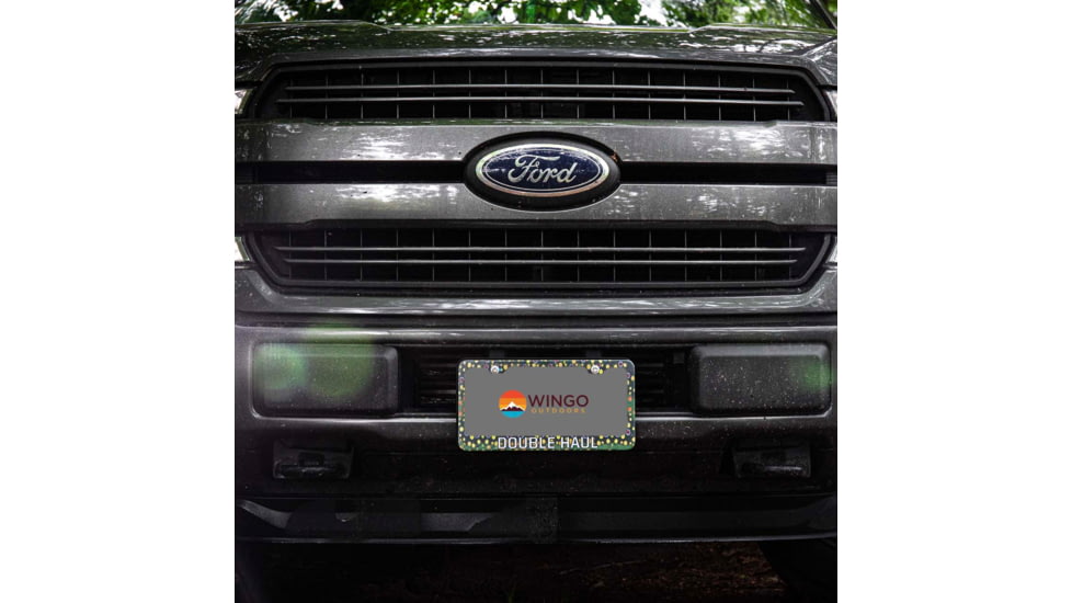Wingo Outdoors License Plate Frame, Brook Trout, Double Haul, 12 x 7 inches, W-LIC-103-DH