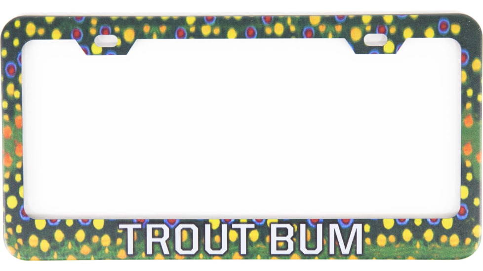 Wingo Outdoors License Plate Frame, Brook Trout, Trout Bum, 12 x 7 inches, W-LIC-103-TB