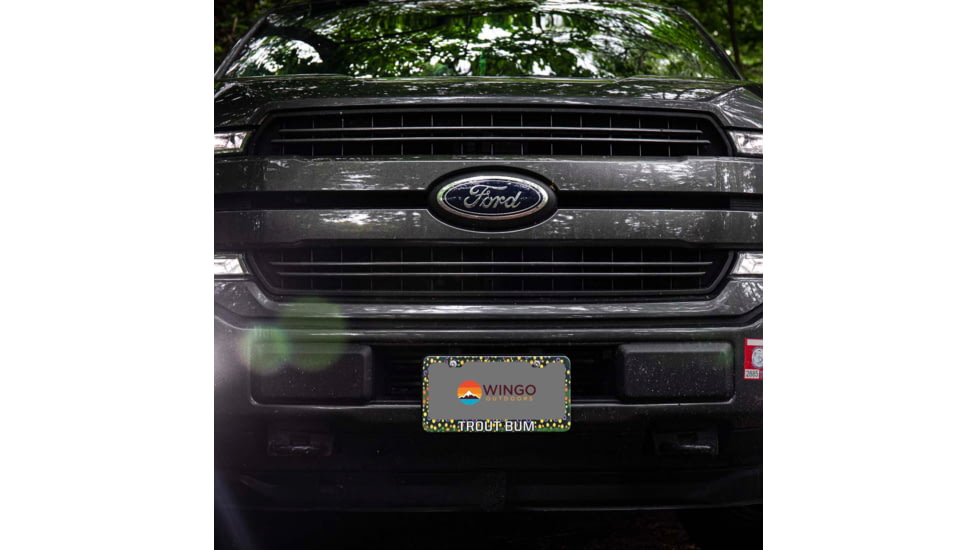 Wingo Outdoors License Plate Frame, Brook Trout, Trout Bum, 12 x 7 inches, W-LIC-103-TB