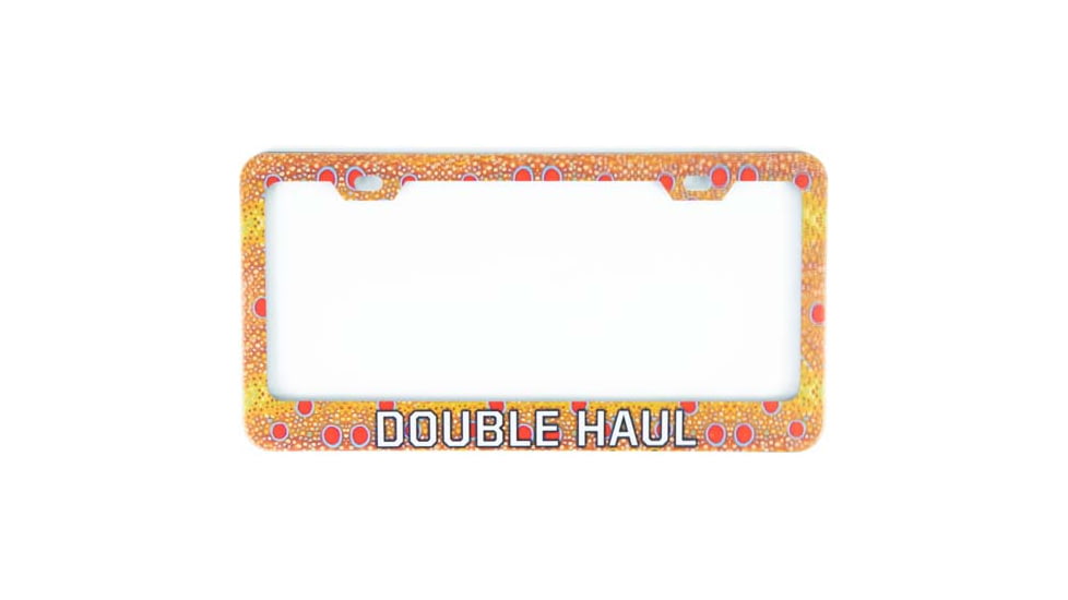 Wingo Outdoors License Plate Frame, Brown Trout, Double Haul, 12 x 7 inches, W-LIC-104-DH