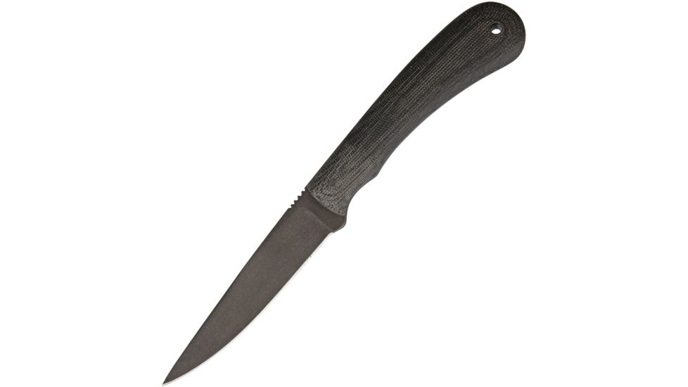 Winkler Operator Knife Black Micarta Fixed Blade Knife, 4in, Carbon Steel, Standard Edge, Black, Micarta Handle, OPERKBLMI
