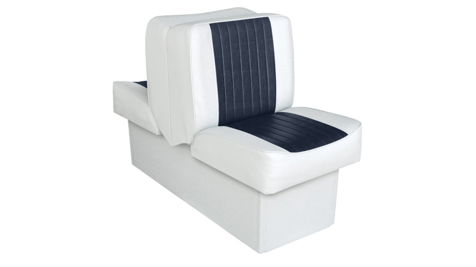 Wise Deluxe Lounge Seat w/ 10'' Base, Wise White/Wise Navy, Large, 8WD707P-1-924