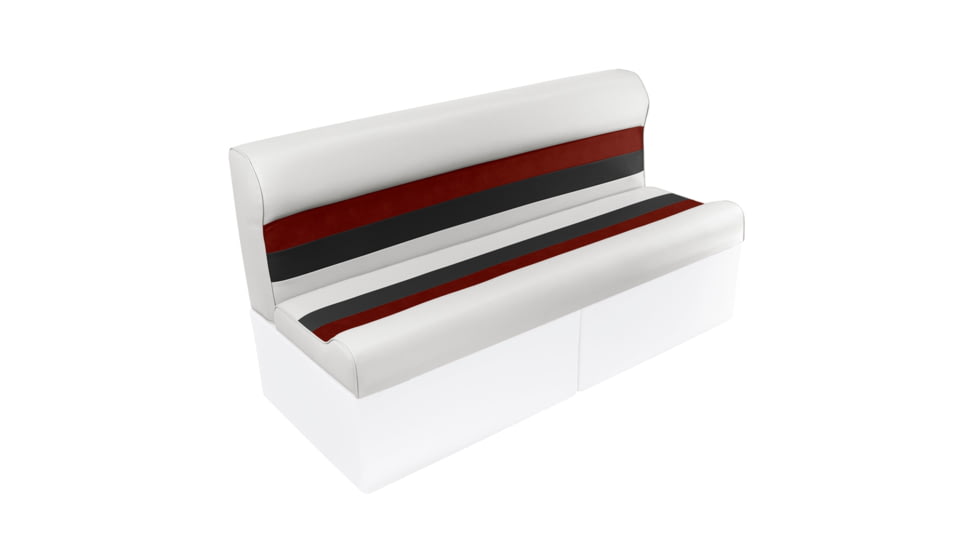 Wise Deluxe Pontoon 55in Pontoon Bench Seat, White/Red/Charcoal, Large, 8WD106-1009