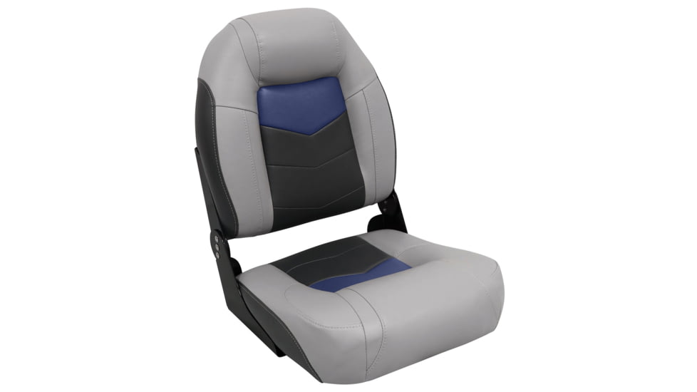 Wise Pro-Angler Folding Boat Seat, Marble Grey/Blueberry Ss/Charcoal, Medium, 3304-1880