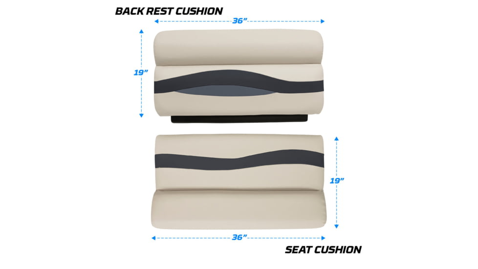 Wise Premier Pontoon 36in Bench, Platinum/Mocha Java/Khaki, Large, BM1144-1066