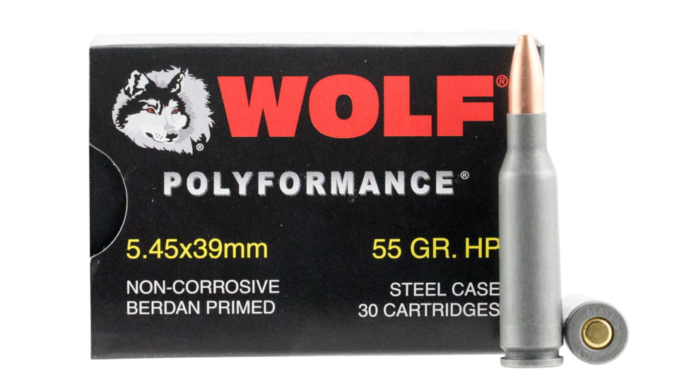Wolf 545BHP PolyFormance 5.45x39mm 55 Gr Hollow Point HP 30 Bx/ 25 Cs