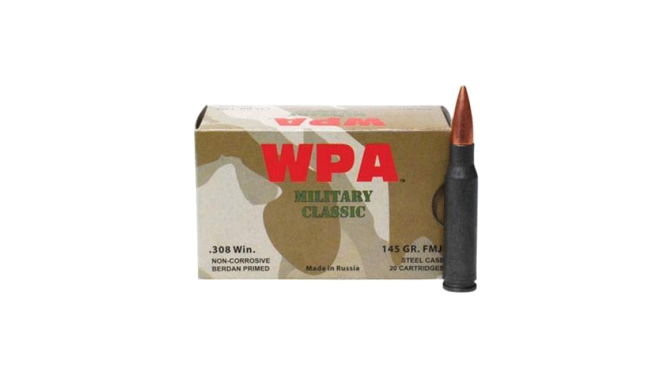 Wolf Ammo Military Classic Ammo .308 Win 140 gr SP 2750 fps - 20/box, MC308SP140