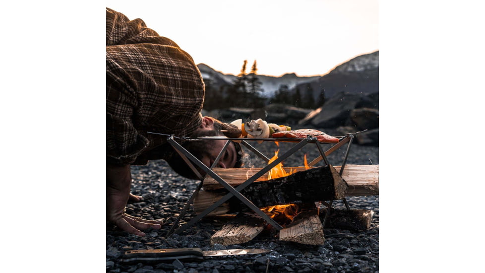 Wolf And Grizzly Grill w/ FireSet, Stainless Steel, WG-GRL-mM1-vWFS