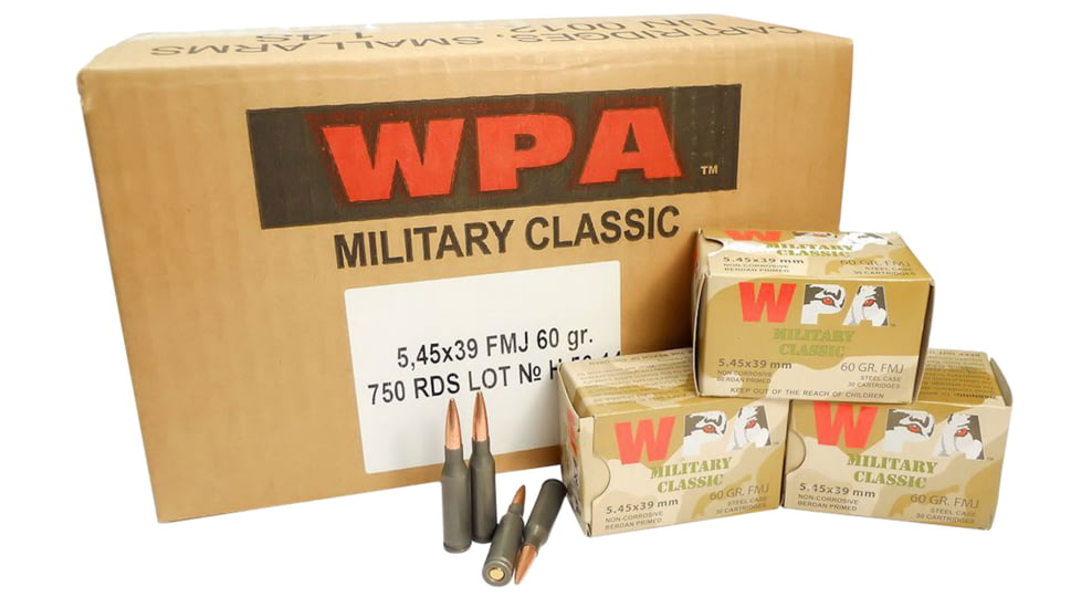 Wolf MC545BFMJ Military Classic 5.45x39mm 60 Gr Full Metal Jacket FMJ 30 Bx/