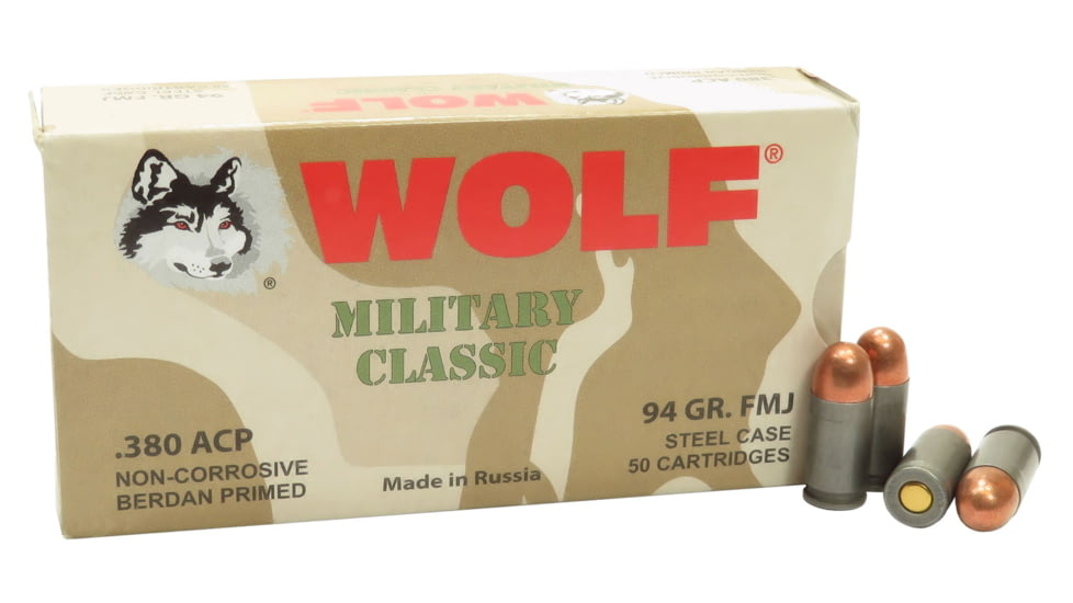Wolf MC917FMJ Military Classic 380 ACP 94 Gr Full Metal Jacket FMJ 50 Bx/ 20