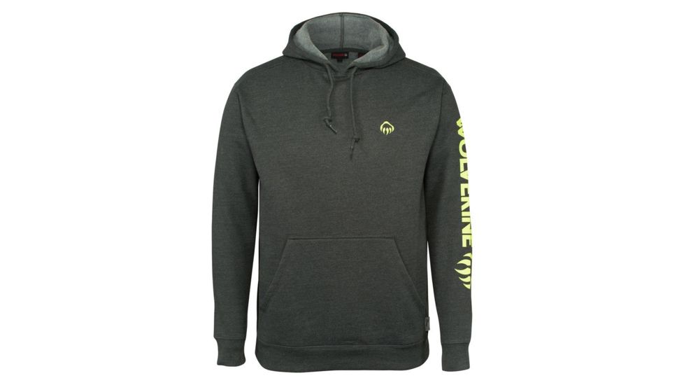 Wolverine Graphic Logo Long Sleeve Hoody - Mens, Onyx Heather, Medium, W1206800-031-M