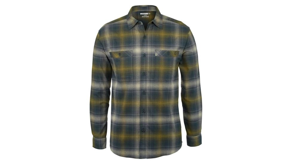 Wolverine Grayson Stretch Long Sleeve Flannel Shirt - Men's, Slate Blue Plaid, Medium W1206400-446-M