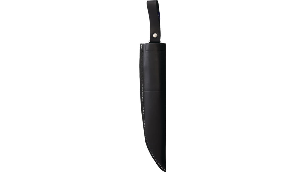 Wood Jewel Bearleuku Black Fixed Blade Knife, 10.5in Overall, 5.75in Carbon Steel Blade, Black Plywood Handle, Leather Sheath, 23KL MU