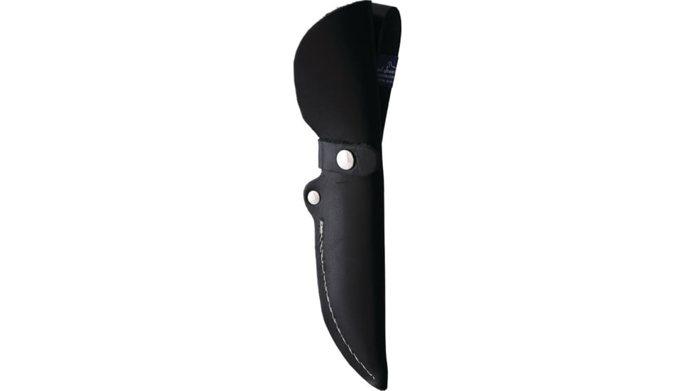 Wood Jewel Child's First Knife, 7.25in Overall, 3in Carbon Steel Blunt Tip Blade, Black Plywood Handle, Leather Sheath, 23PP_ENSI BLACK