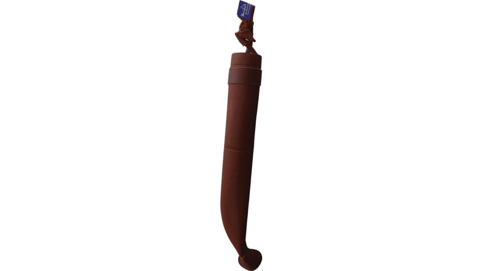 Wood Jewel Stacked Birch Bark Knife, 8in Overall, 3.63in Carbon Steel Blade, Stacked Birch Bark Handle, Leather Sheath, 23TP