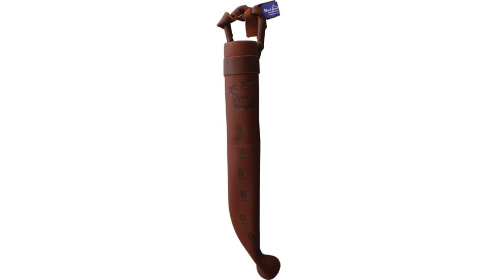 Wood Jewel Vuolu Fixed Blade Knife, 8.13in Overall, 3.75in Carbon Steel Blade, Curly Birch Handle, Leather Sheath, 23VI