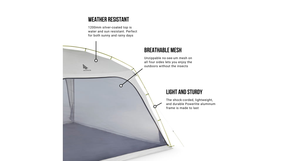 Woods Easy Setup Canopy Tent / Screen House For Camping / Picnic Shelter / 12x12 ft, CTI0765842