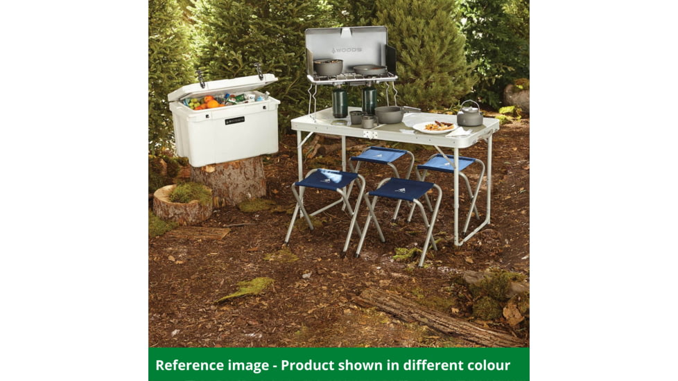 Woods Folding Portable Camping Table Set w/ 4 Camping Chairs, CTI0765544