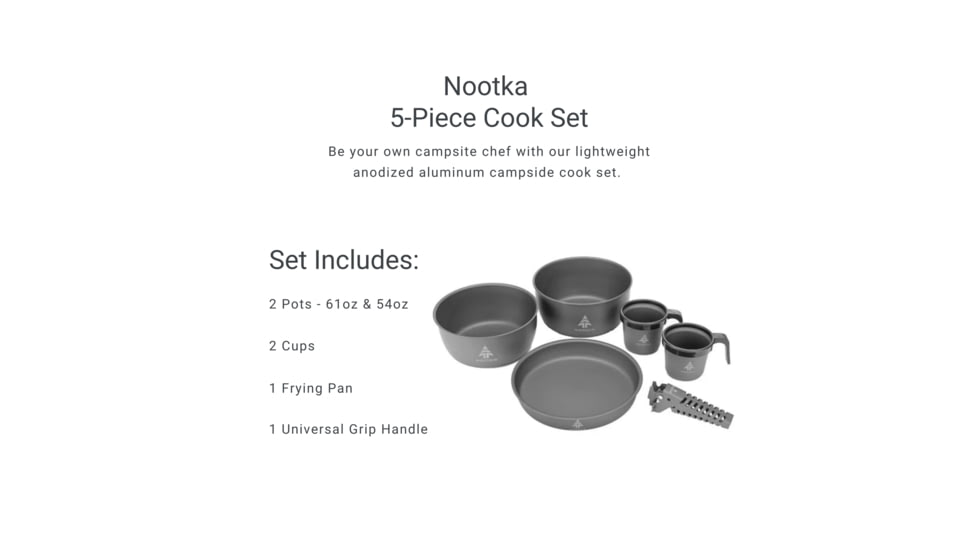 Woods Nootka Anodized 5-pc Camping Cook Set, CTI0763520