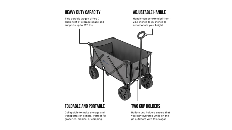 Woods Outdoor Collapsible Utility King Wagon, 225 lb Capacity, Gray, CTI0762933