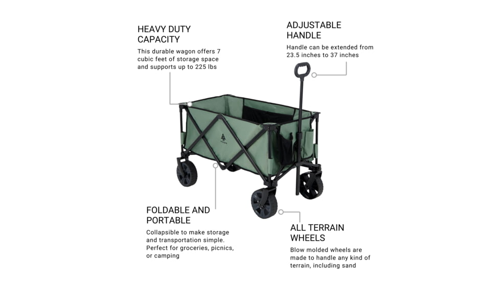 Woods Outdoor Collapsible Utility King Wagon, 225 lb Capacity, Spray, CTI0762933S