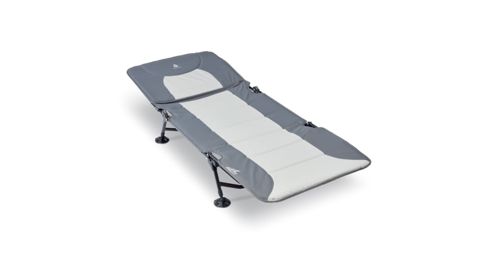 Woods Portable Quick Set-up Folding Adjustable 2-in-1 Camping Lounger/Cot, Gray, CTI0765535