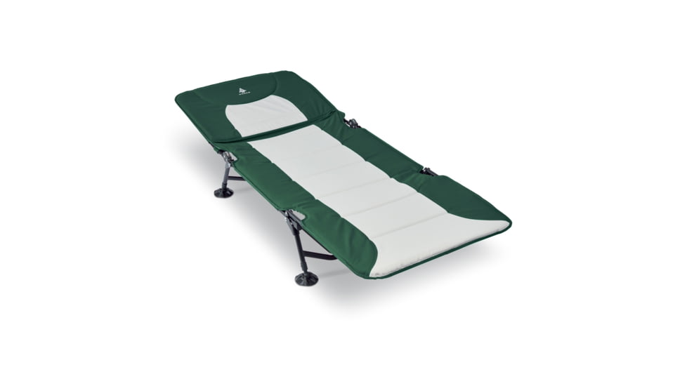 Woods Portable Quick Set-up Folding Adjustable 2-in-1 Camping Lounger/Cot, Green, CTI0765535G