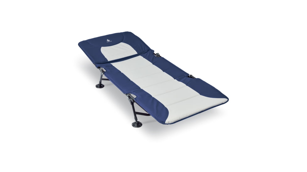 Woods Portable Quick Set-up Folding Adjustable 2-in-1 Camping Lounger/Cot, Navy, CTI0765535N