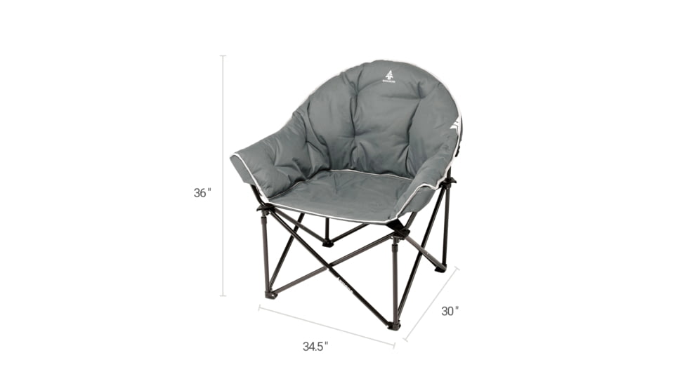 Woods Strathcona Fully Padded Folding Camping Bucket Chair, Gray, CTI0766048G