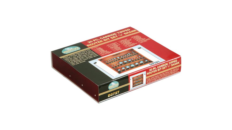 Woodstock 30 pc. Carbide Tipped Router Bit Set 1/2in Shank D3727