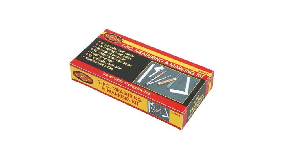 Shop Fox 7 pc. Woodworking Measuring Kit D4091