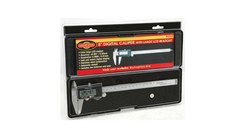 Shop Fox 8 in. Stainless Steel Digital Caliper, Large LCD D4105