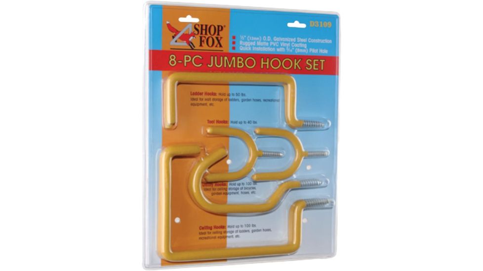Woodstock 8 pc. Jumbo Storage Hook Set, D3109