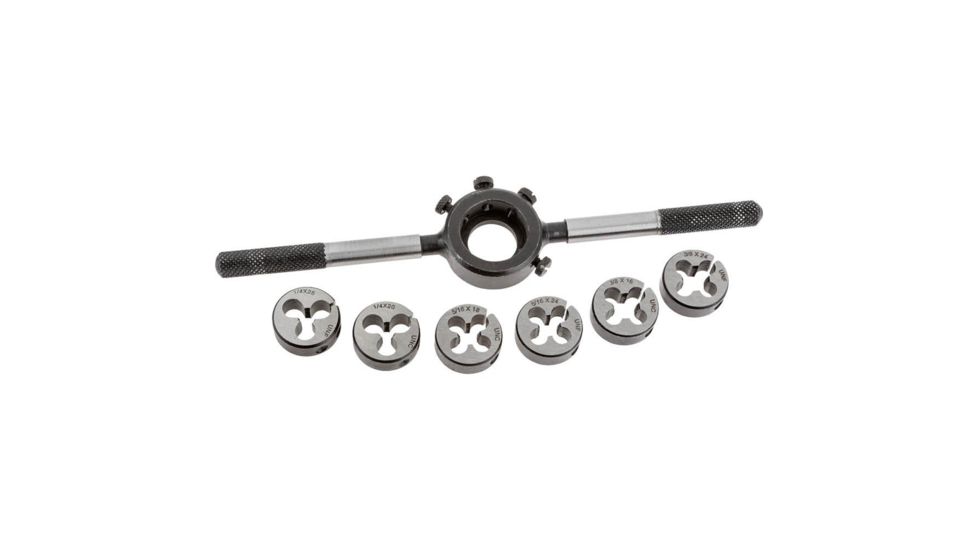 Woodstock Die Stock Handle &amp; Dies, 7 pc. Set, D3391