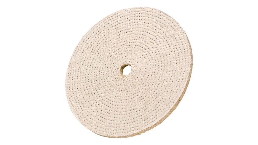 Woodstock Hard Spiral Sewn Buffing Wheel, 8in. Diameter x 1/2in. Ply x 3/4in. Hole D3094