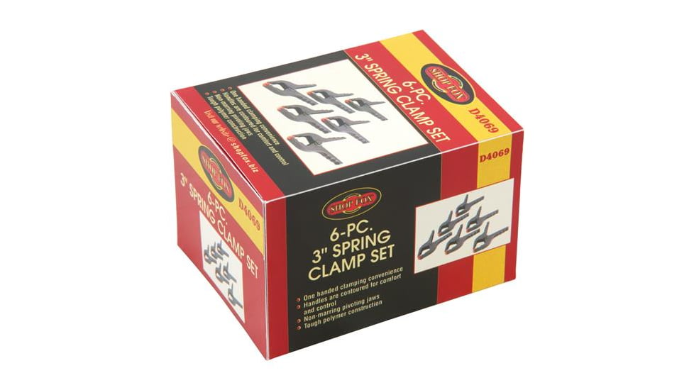 Shop Fox Polymer Spring Clamp Set, 6 pc., 3in. D4069