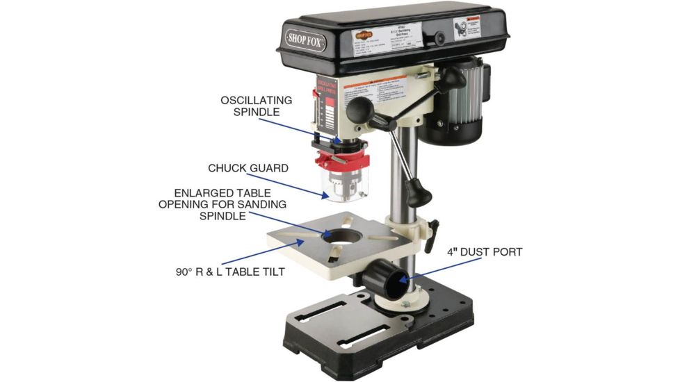 SHOP FOX 1/2 HP 8in 5 Speed Oscillating Drill Press, W1667