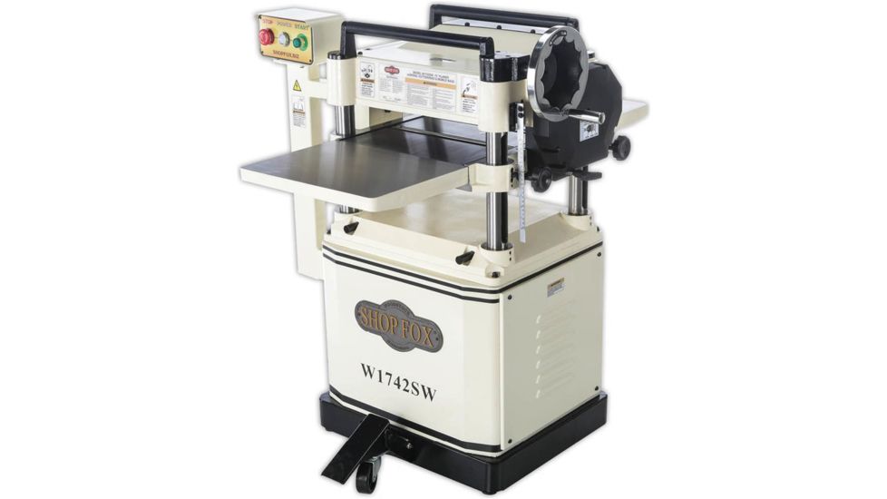 Woodstock SHOP FOX 15in Planer with Spiral Cutterhead &amp; Built-in Mobile Base, W1742SW