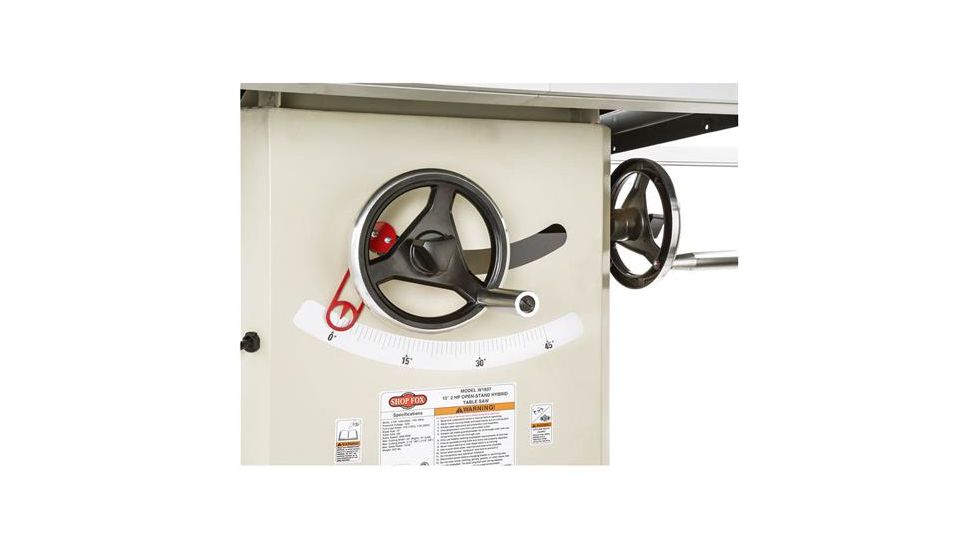 Shop Fox 2 HP 10in Hybrid Open Stand Table Saw, W1837