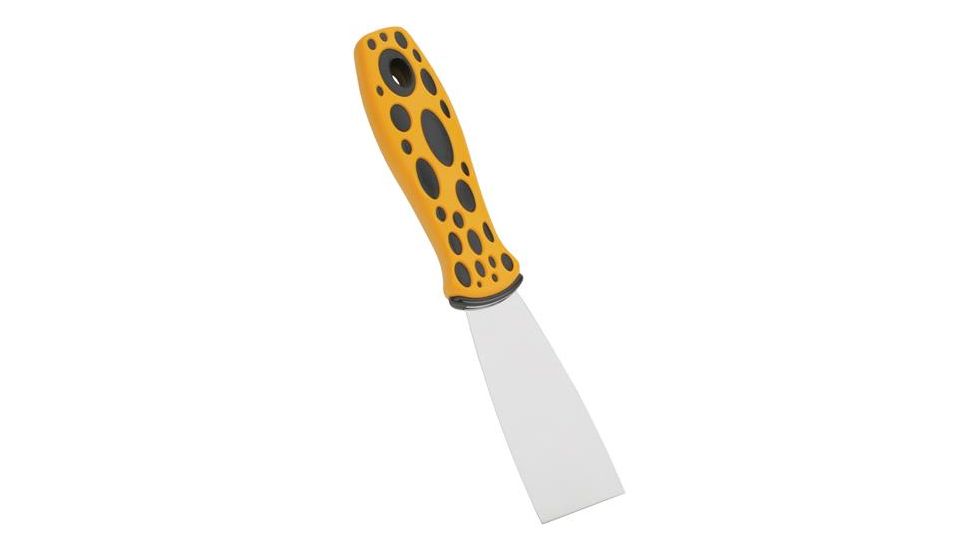 Steelex Stainless Steel Scraper w/ Ergonomic Handle, Yellow/Black, Textured Grips, 1.5 in. x 3.75 in. Blade D3710