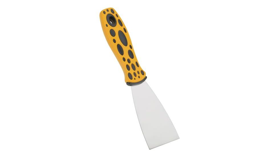 Steelex Stainless Steel Scraper w/ Ergonomic Handle, Yellow/Black, Textured Grips, 2 in. x 3.75 in. Blade D3711