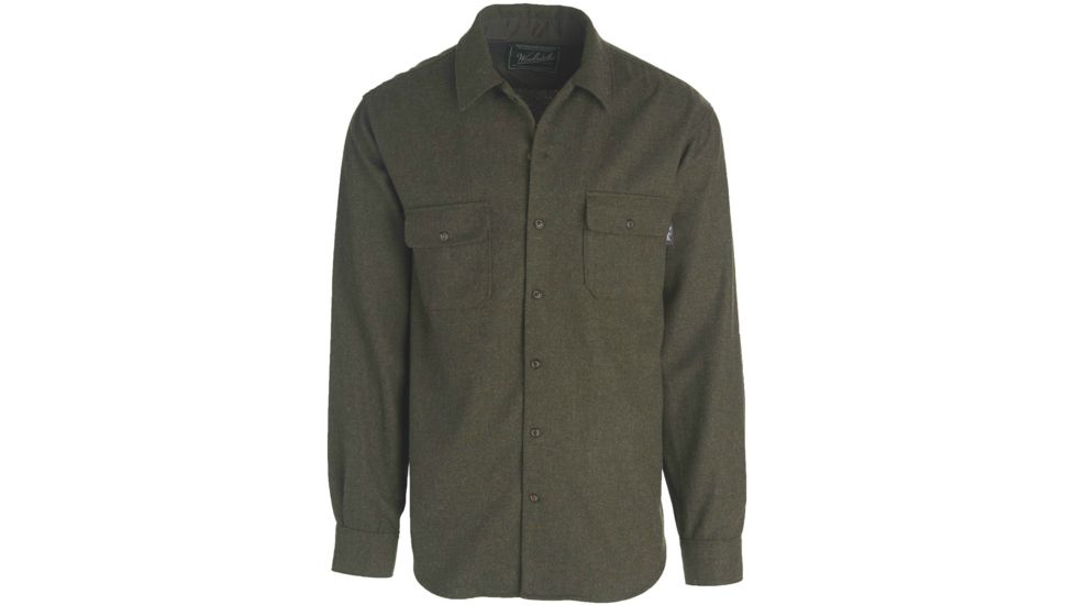 Woolrich Bering Wool Plaid Shirt - Men's-Solid Dark Olive-Medium