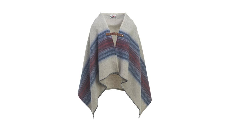 Woolrich Fireside II Wool Blanket Poncho,35x70in, Denim Stripe 92019-DES - DENIM STRIPE-DEMO