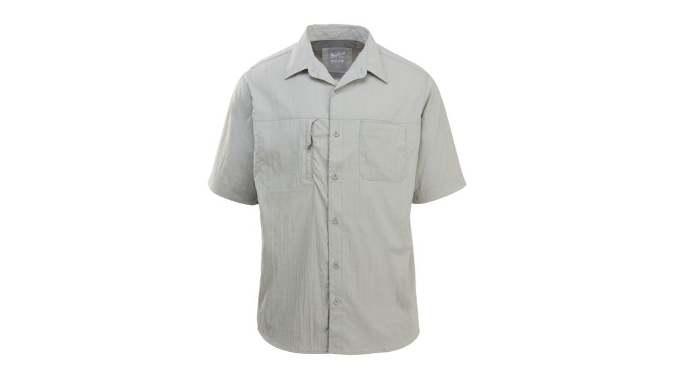 Woolrich Men's Expedition Canyon Short Sleeve Shirt, Limestone, L 6387-LMO-LIMESTONE-L-DEMO