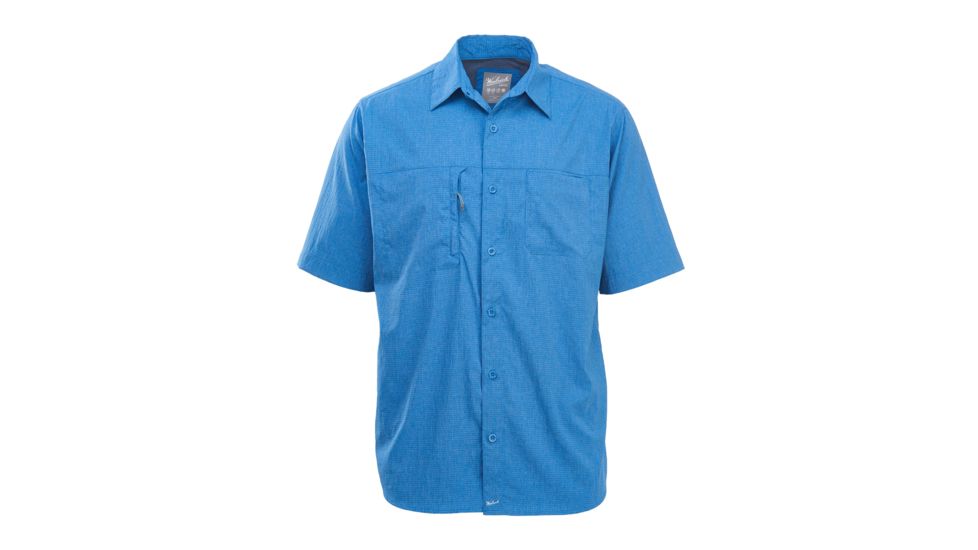 Woolrich Men's Expedition Canyon Short Sleeve Shirt, Mountain Blue, L 6387-MOL-MOUNTAINBLUE-L-DEMO