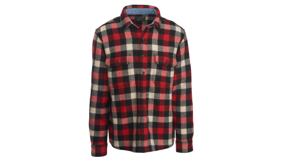 Woolrich Men's Wool Buffalo Shirt, Red/White/Black/Pld, L 6135-RWB-RED/WHITE/BLACK/PLD-L-DEMO