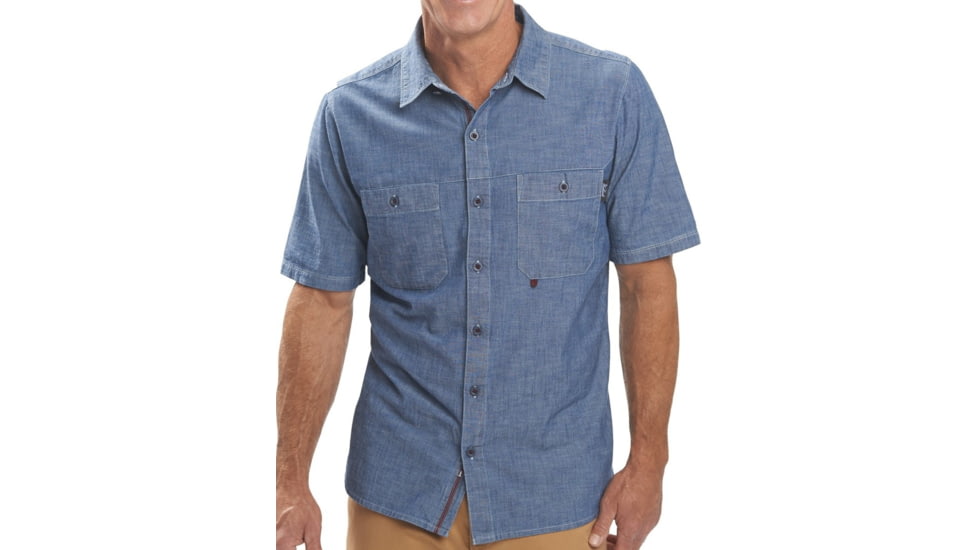 Woolrich Route 99 Short Sleeve Shirt - Mens-Deep Indigo-Large